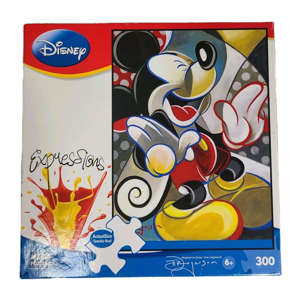 Disney Puzzle Knee Slapper Mickey Mouse Expressions 300 pc 18.94" X 26.75" Mega